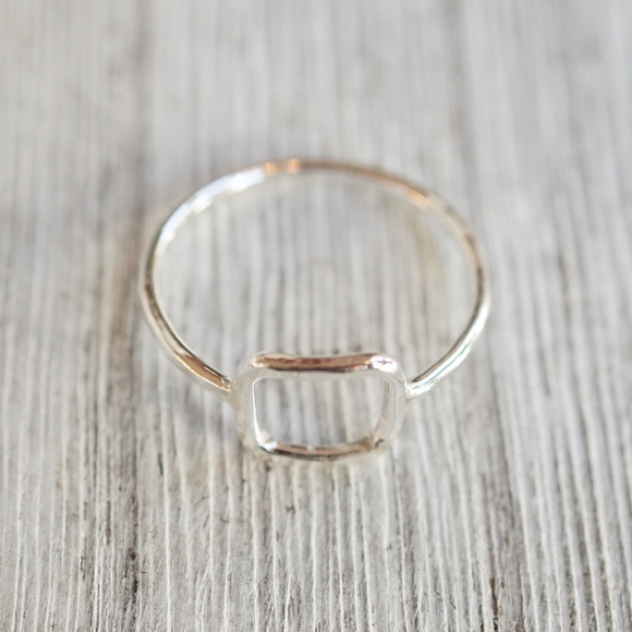 Open square ring sterling silver - Picture 4 of 5